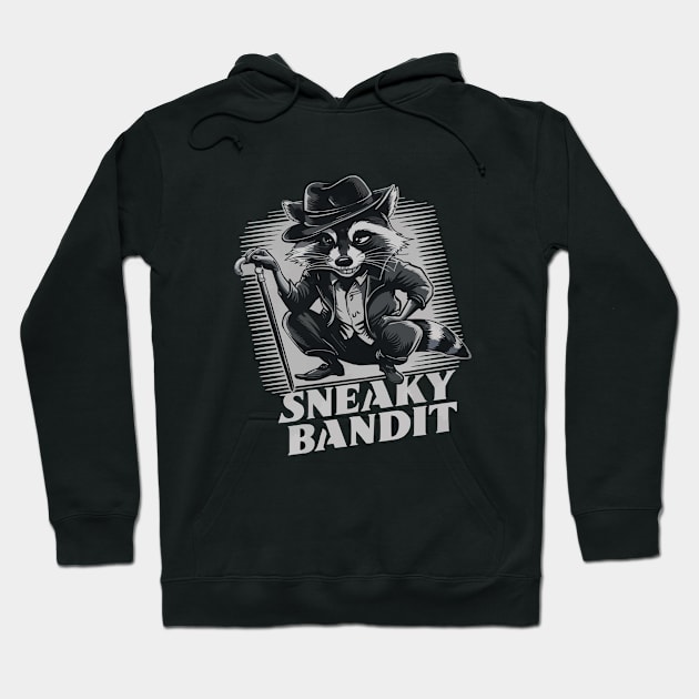 Sneaky Bandit: Raccoon Design Hoodie by Toonstruction